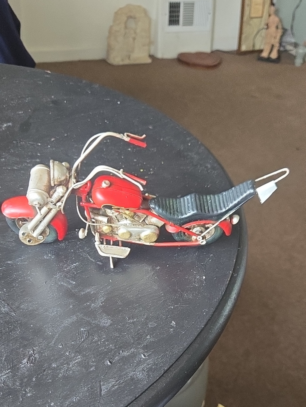 Motorcycle Decor Scrap Metal Handcrafted Bike Motor Harley Knuckle Head Toy